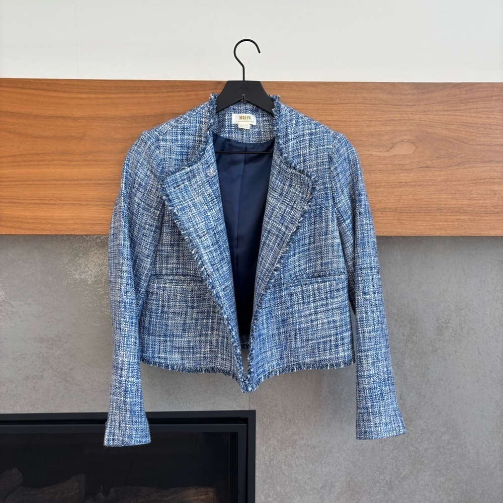 Maeve by Anthropologie Jacket Blazer Tweed Double Breasted, Size 00 - Picture 9 of 16